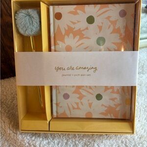 Floral Journal and Pom Pen Set